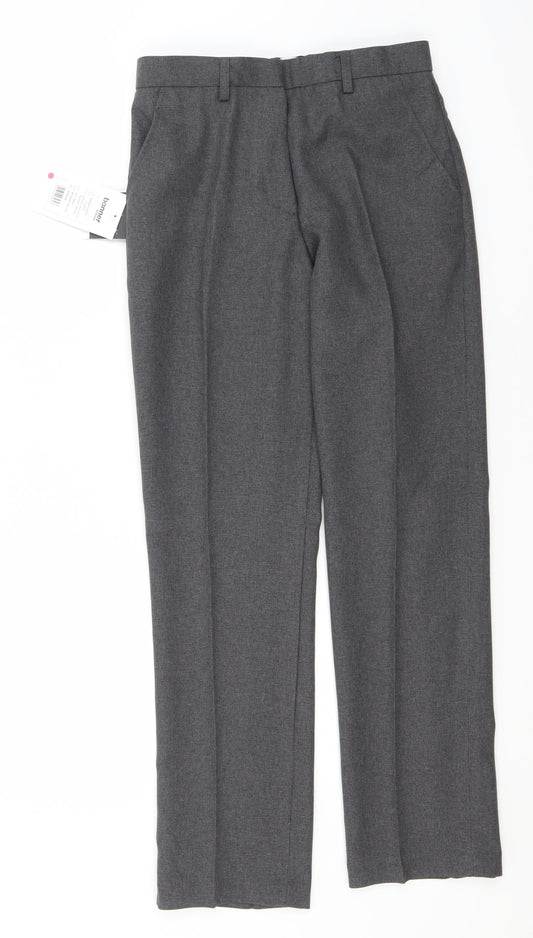 Signature Womens Grey  Polyester Trousers  Size 28 in L30 in Regular
