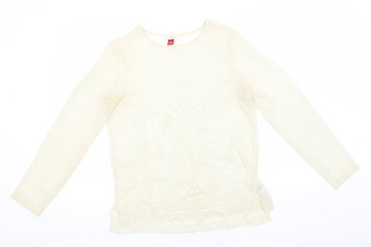 Matalan Womens Beige  Polyester Basic Blouse Size 12 Round Neck