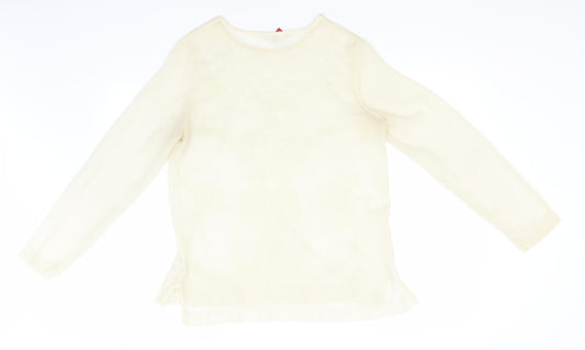 Matalan Womens Beige  Polyester Basic Blouse Size 12 Round Neck