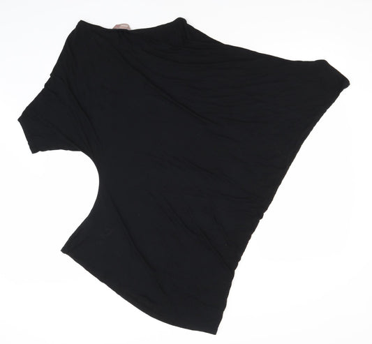 Awear Womens Black  Viscose Basic T-Shirt Size 12 Round Neck