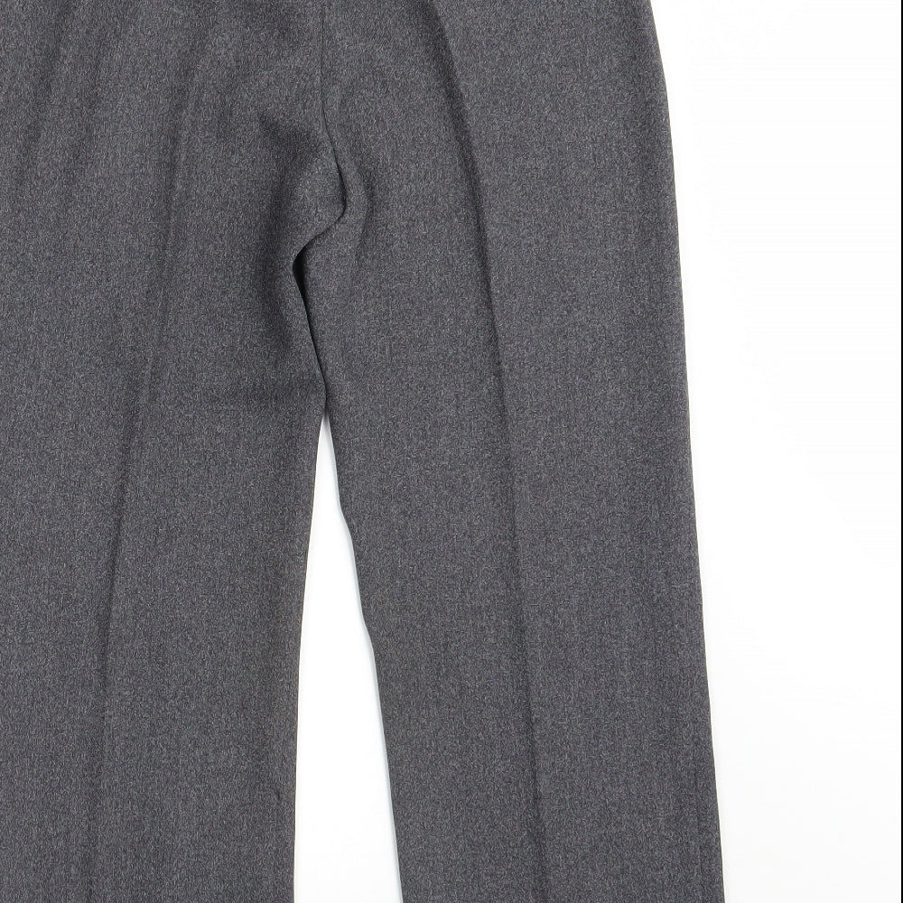 Preworn Womens Grey  Polyester Cropped Trousers Size 10 L25 in Regular Zip