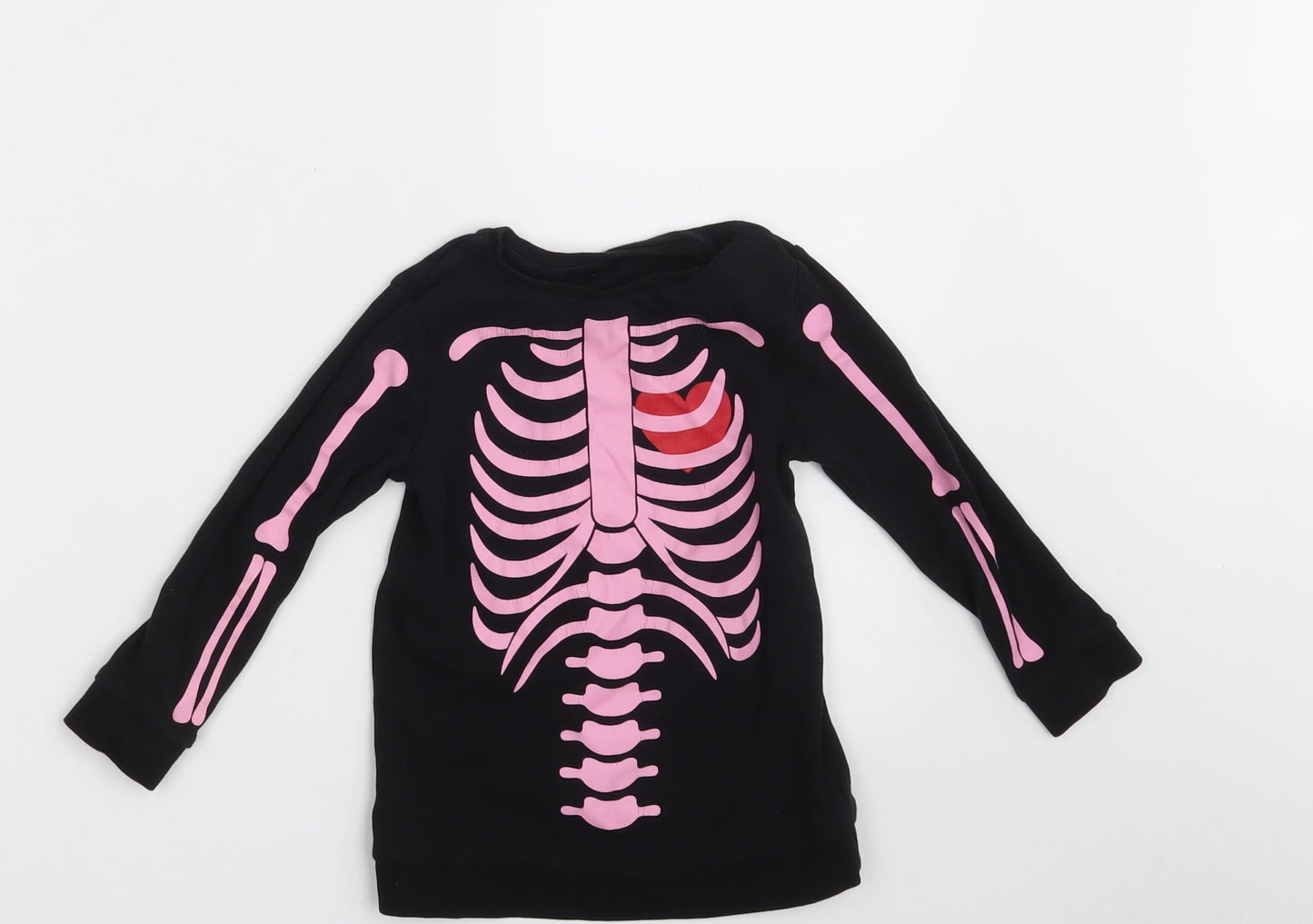 George Girls Black  100% Cotton Pullover Sweatshirt Size 2-3 Years