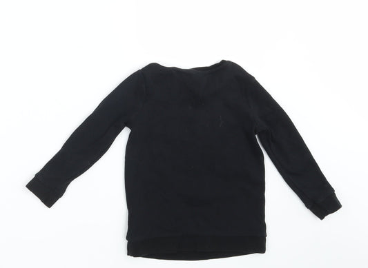 George Girls Black  100% Cotton Pullover Sweatshirt Size 2-3 Years