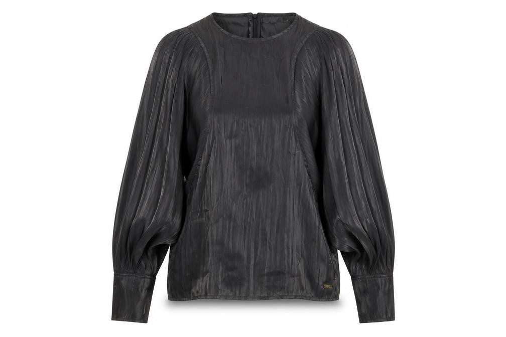 VIVI Womens Black  Polyester Basic Blouse Size XL Round Neck