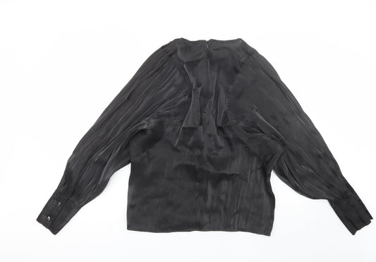 VIVI Womens Black  Polyester Basic Blouse Size XL Round Neck