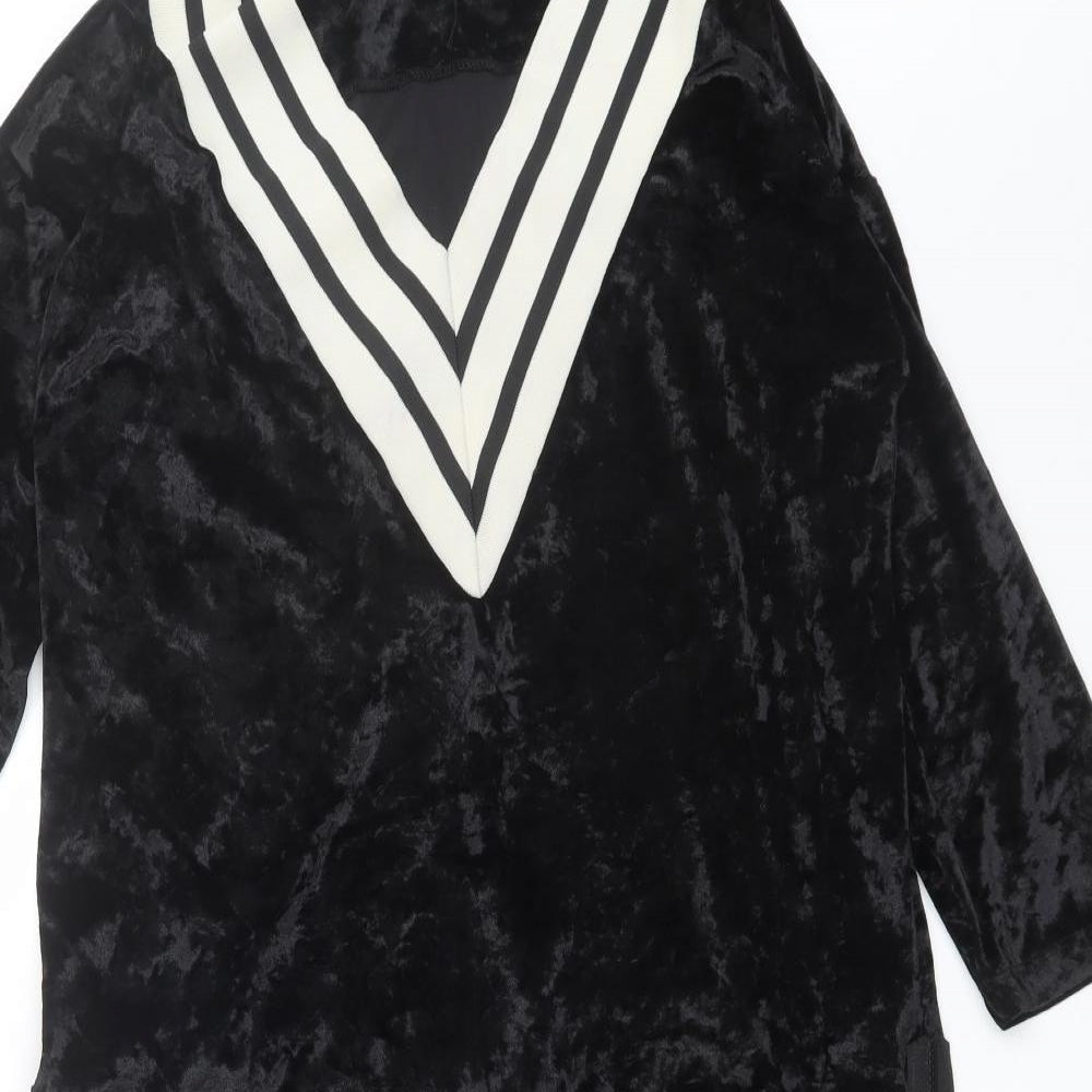 Prando Womens Black  Polyester Shift  Size 12  V-Neck  - Size 40