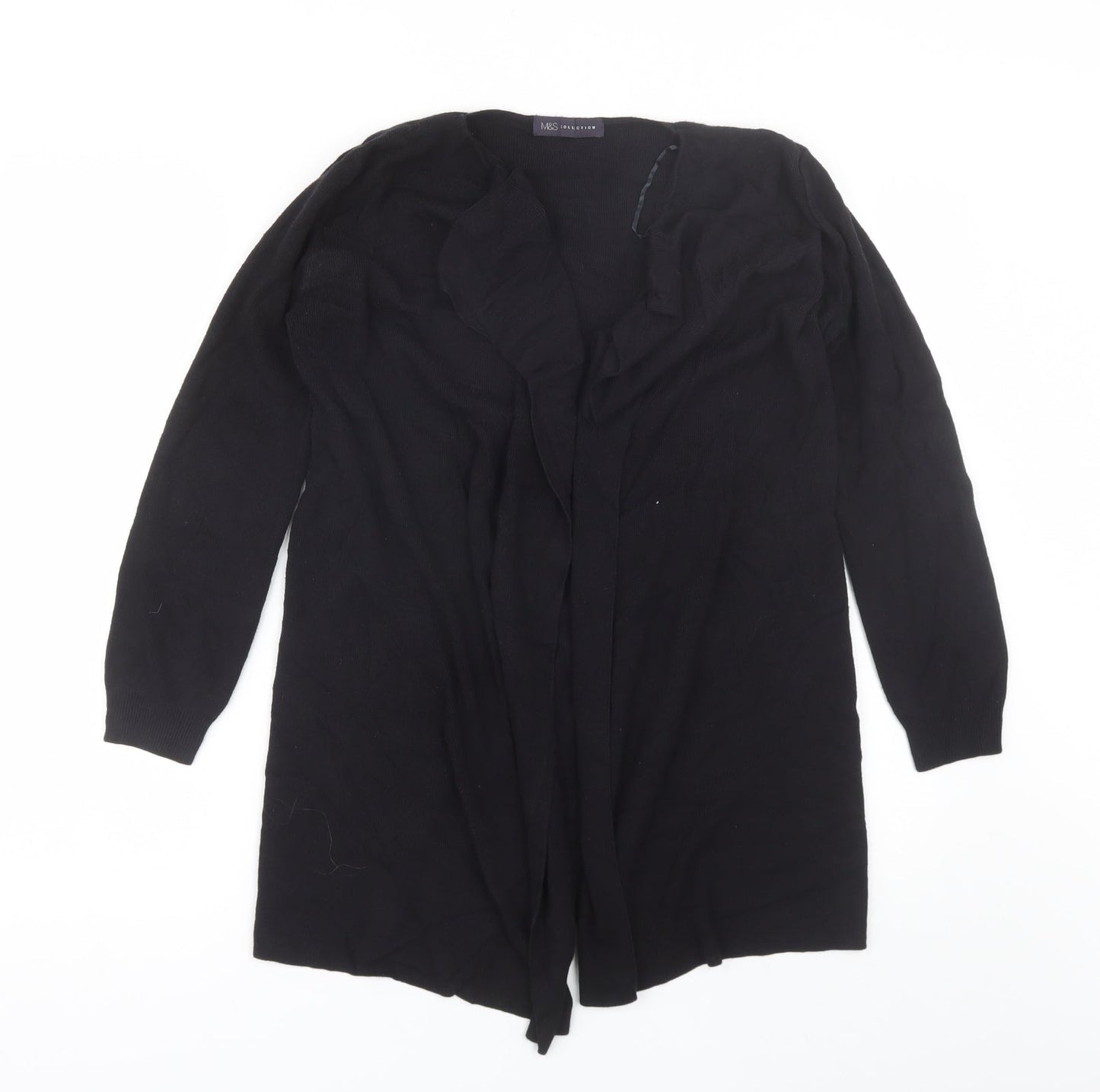 Marks and Spencer Womens Black V-Neck  Viscose Cardigan Jumper Size S