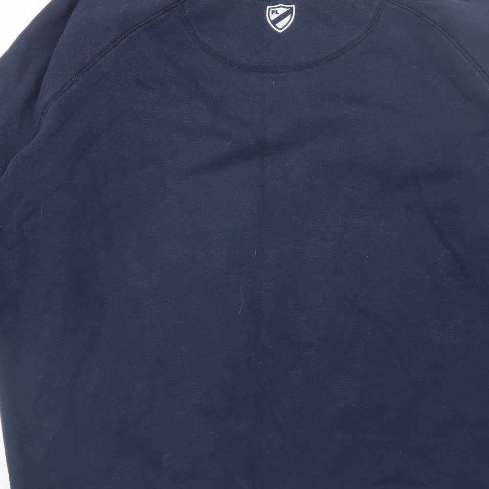 Playerlayer Mens Blue Round Neck  Cotton Pullover Jumper Size XL
