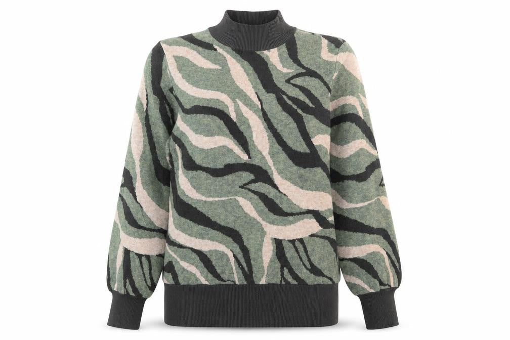 Marks and Spencer Womens Green Mock Neck  Viscose Pullover Jumper Size S