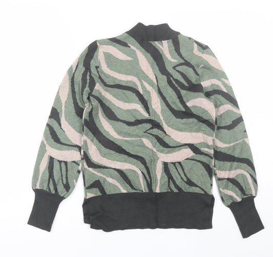 Marks and Spencer Womens Green Mock Neck  Viscose Pullover Jumper Size S