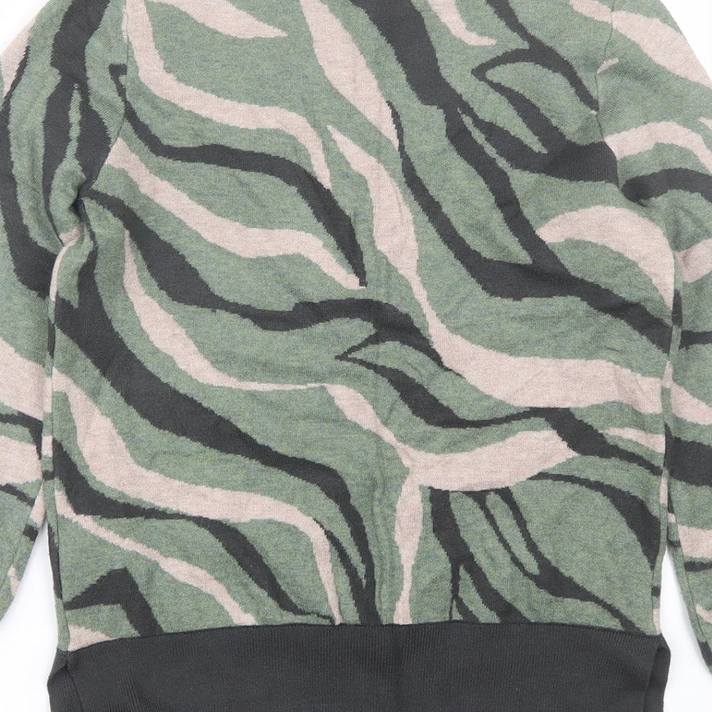 Marks and Spencer Womens Green Mock Neck  Viscose Pullover Jumper Size S