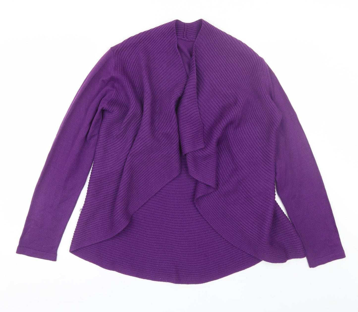Preworn Womens Purple Collared  Acrylic Cardigan Jumper Size M