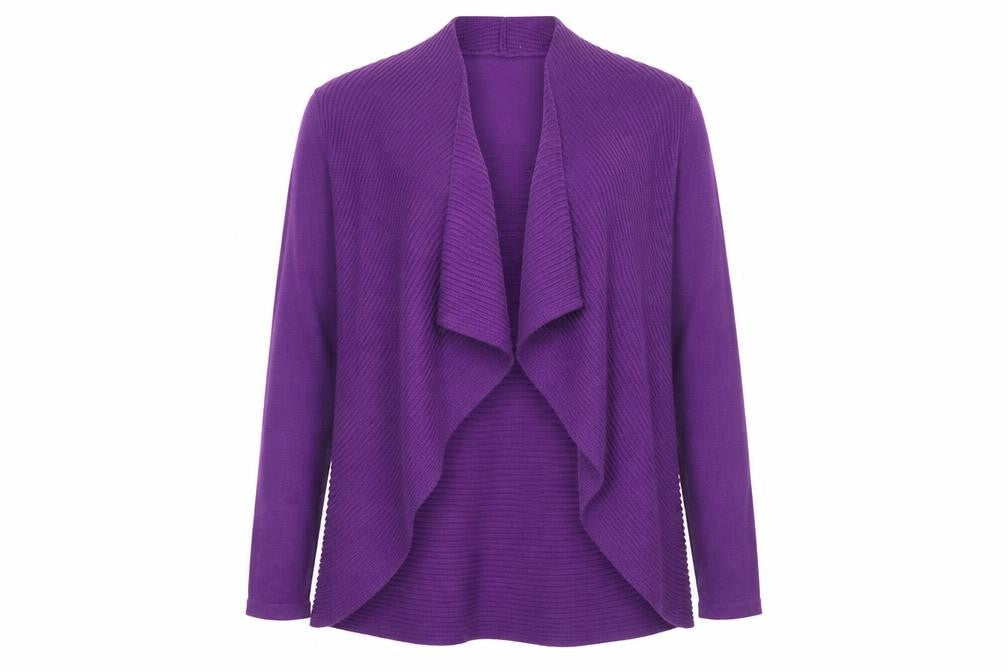 Preworn Womens Purple Collared  Acrylic Cardigan Jumper Size M