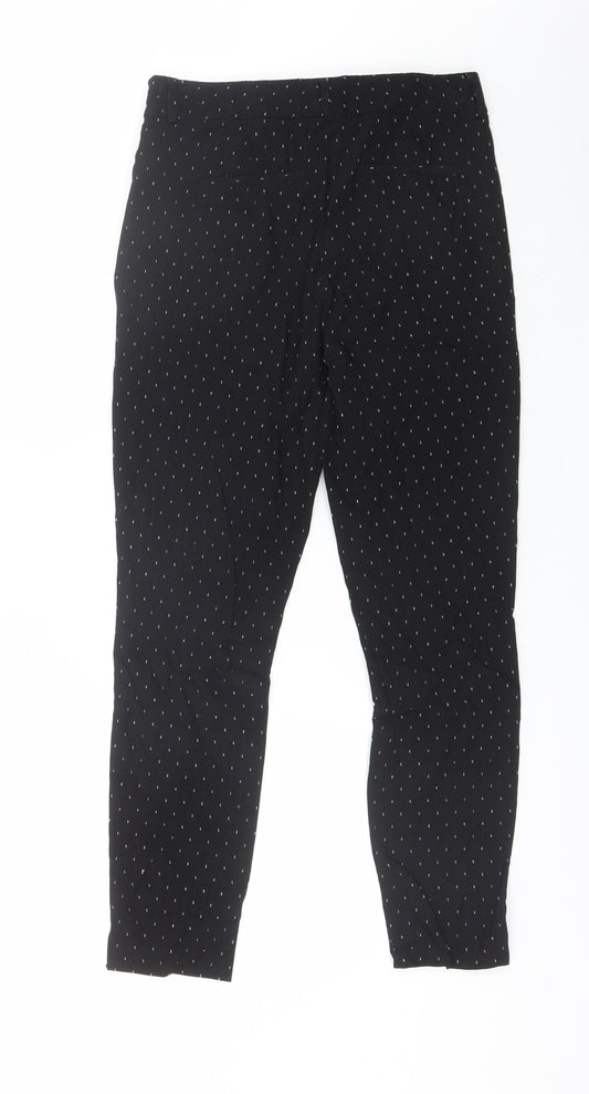 NEXT Womens Black  Viscose Capri Trousers Size 8 L25 in Regular