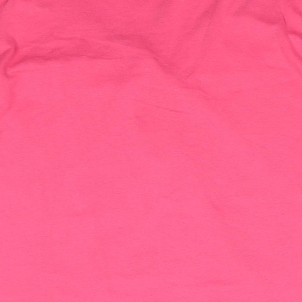 Yessica Womens Pink   Tunic T-Shirt Size L V-Neck - Coral colour