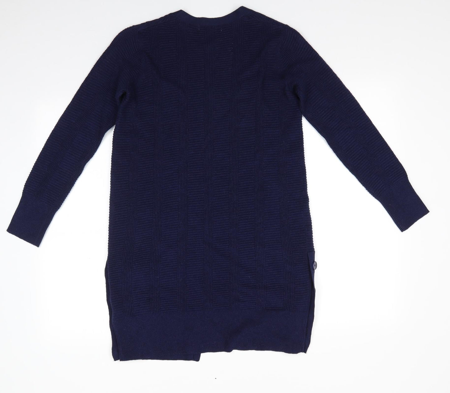 Per Una Womens Blue V-Neck  Viscose Cardigan Jumper Size 8   - Longline Cardigan Midnight Blue