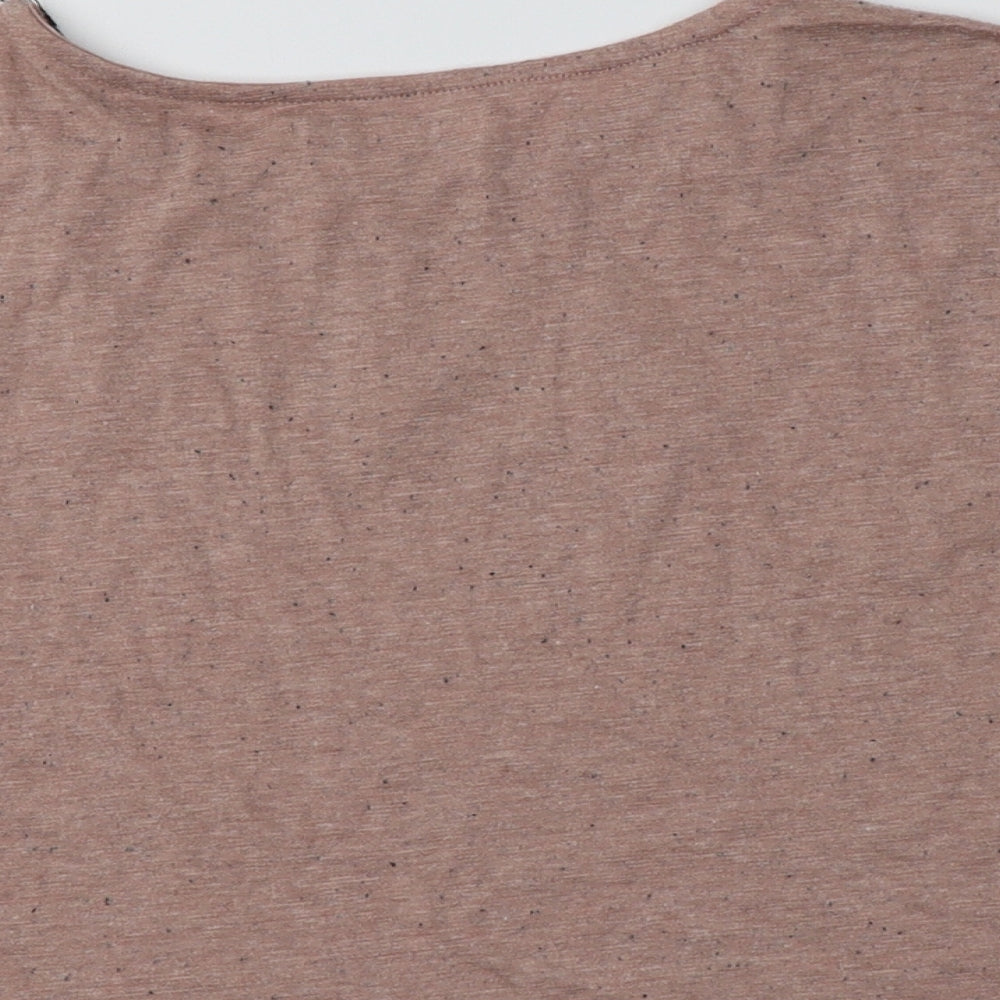 Glamorous Womens Beige  Polyester Basic Blouse Size 6 Crew Neck - Lace Detail