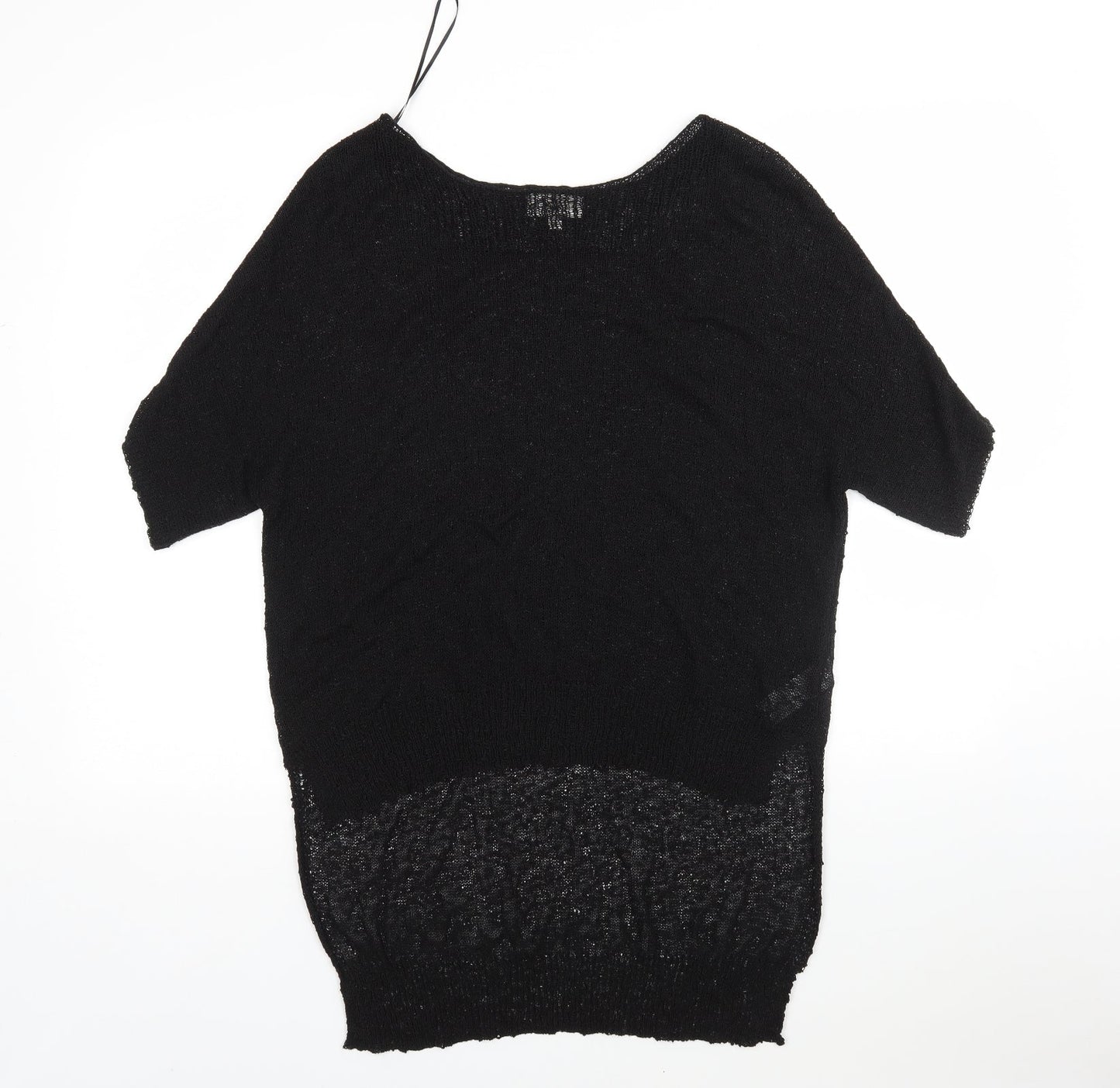 Apricot Womens Black Round Neck  Acrylic Pullover Jumper Size M