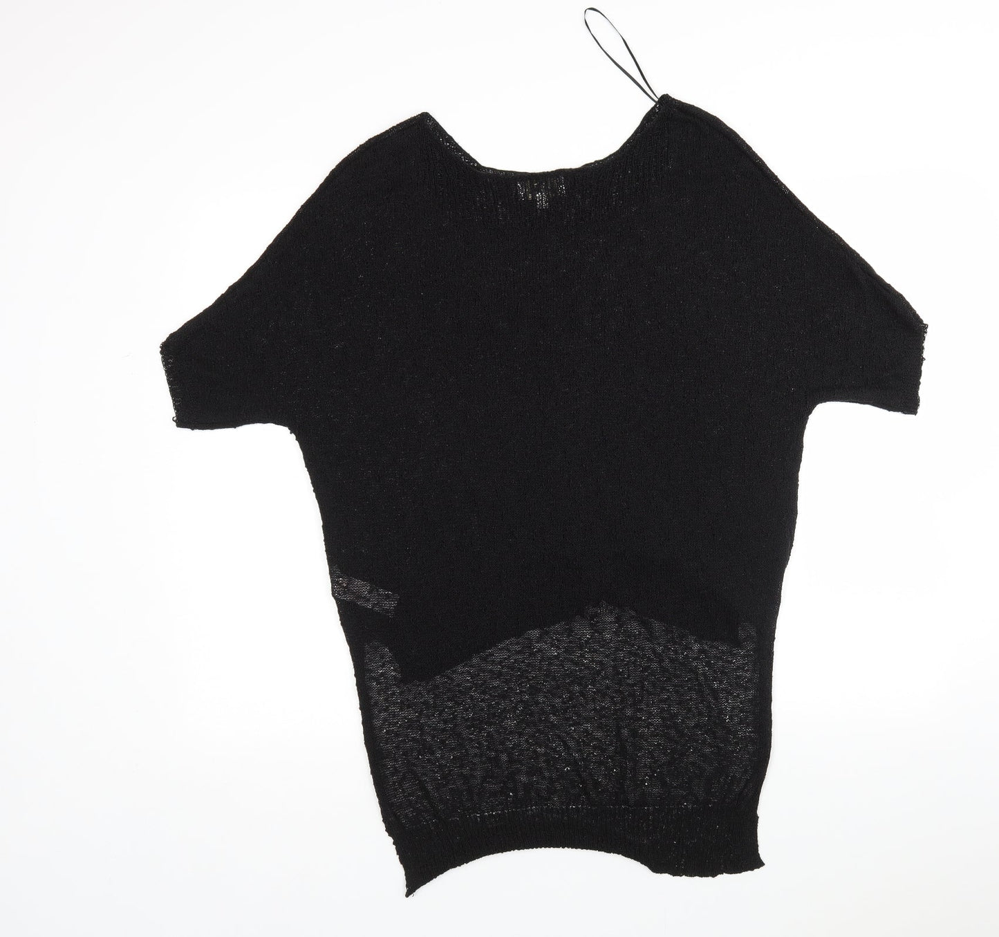 Apricot Womens Black Round Neck  Acrylic Pullover Jumper Size M