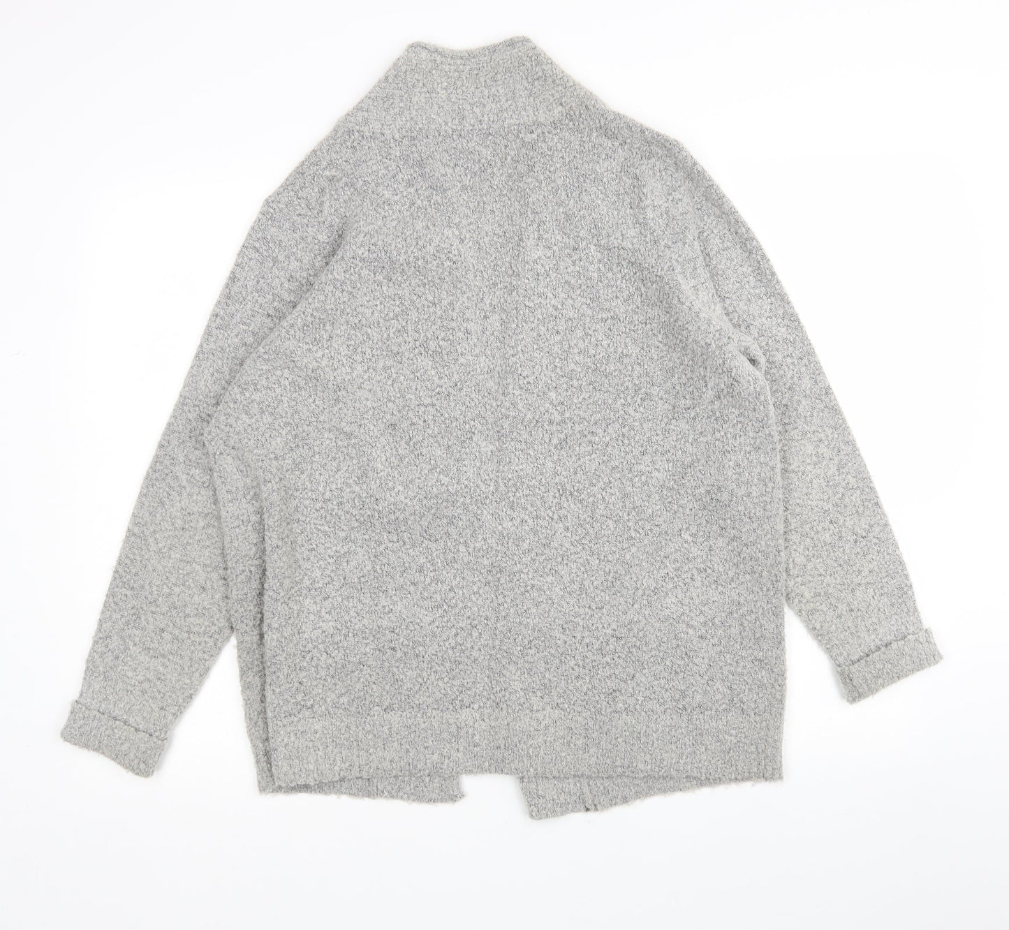M&Co Womens Grey V-Neck  Acrylic Wrap Jumper Size 16