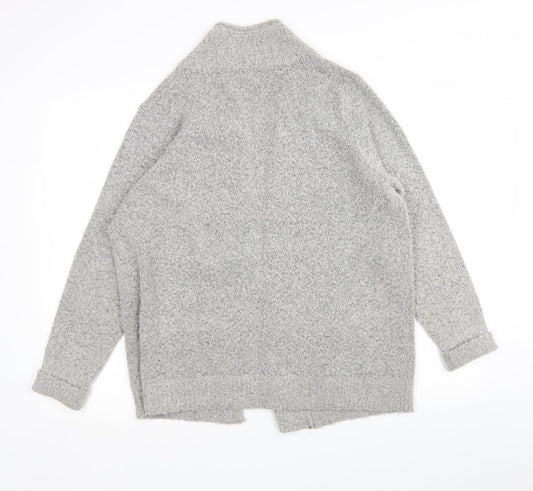 M&Co Womens Grey V-Neck  Acrylic Wrap Jumper Size 16