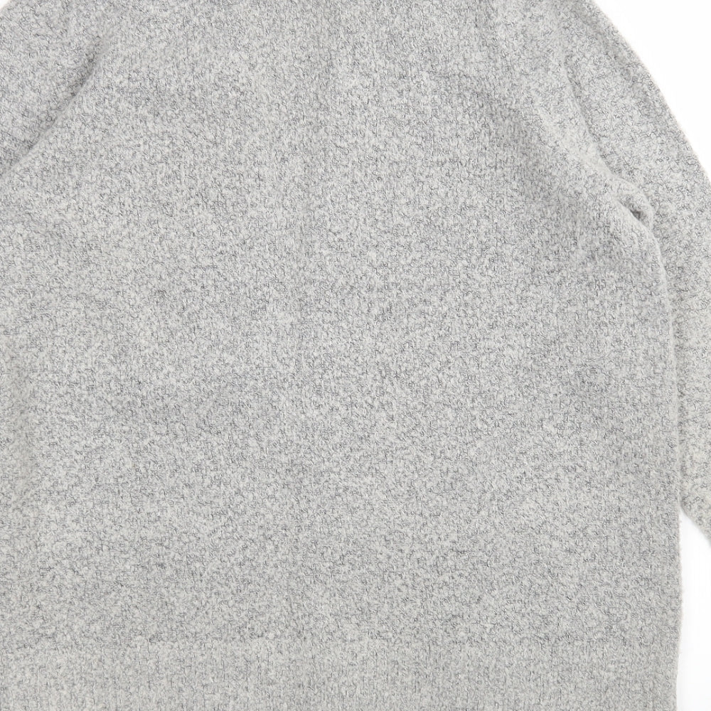 M&Co Womens Grey V-Neck  Acrylic Wrap Jumper Size 16