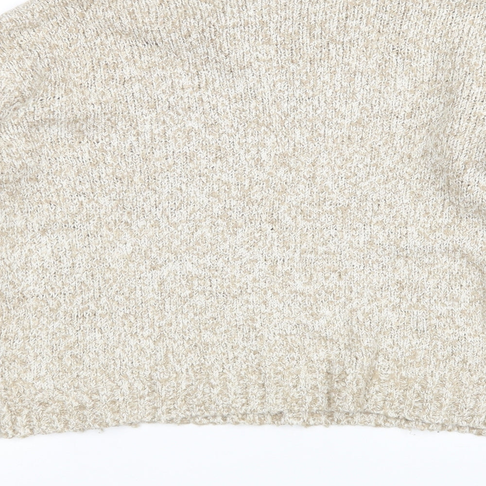 H&M Womens Beige High Neck  Cotton Pullover Jumper Size S