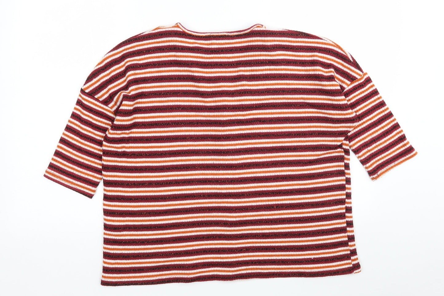 New Look  Womens Multicoloured V-Neck Striped Polyester Cardigan Jumper Size S