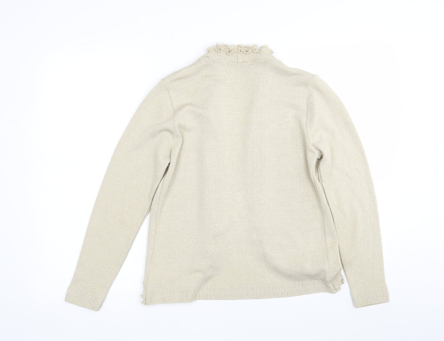 Just Elegance Womens Beige V-Neck  Acrylic Cardigan Jumper Size S