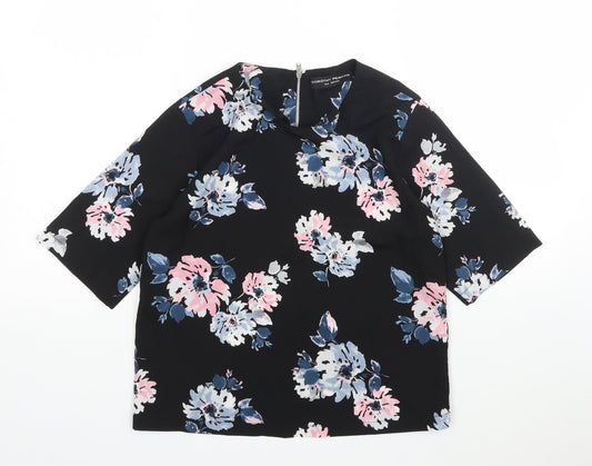 Dorothy Perkins Womens Multicoloured Floral Polyester Basic Blouse Size 8 Round Neck