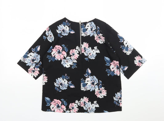 Dorothy Perkins Womens Multicoloured Floral Polyester Basic Blouse Size 8 Round Neck