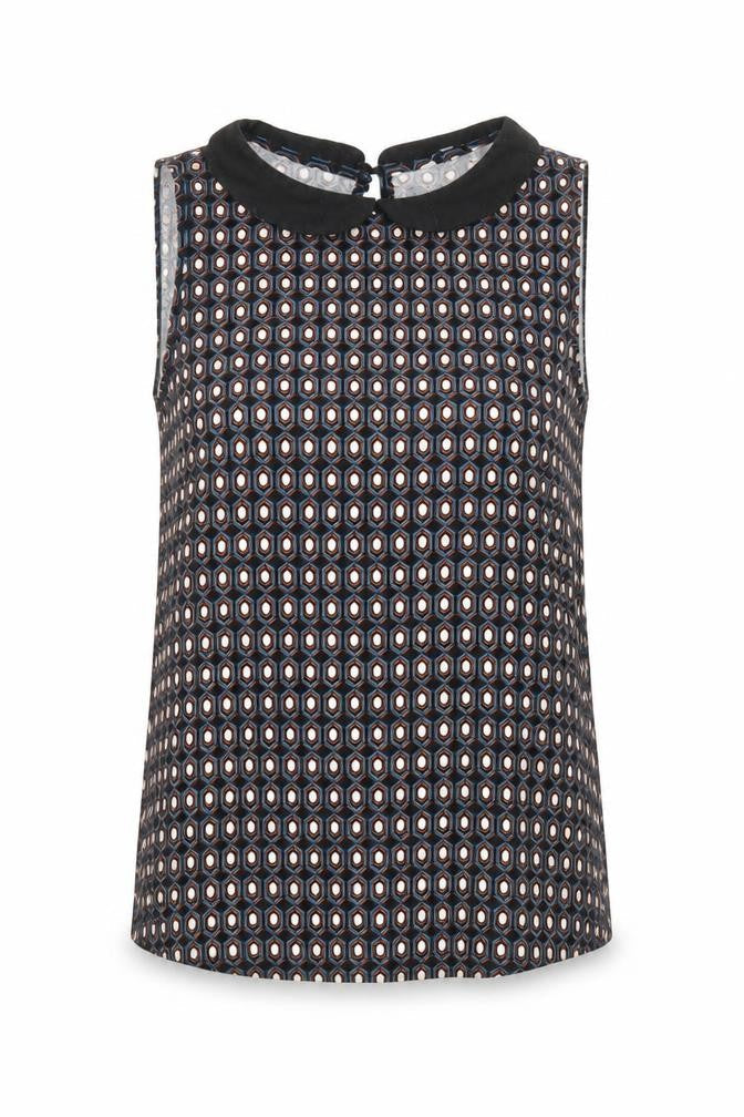 New Look Womens Multicoloured Argyle/Diamond Viscose Basic Blouse Size 8 Collared