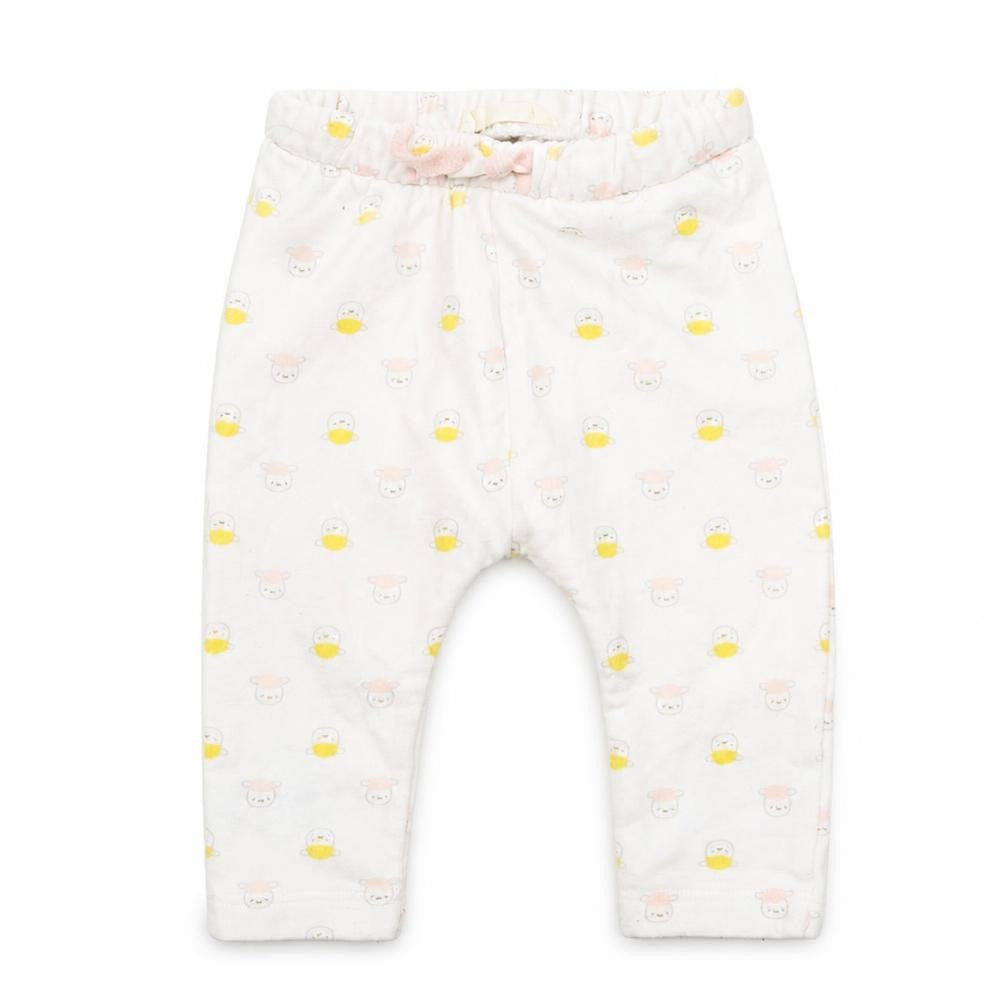 Preworn Girls White  Cotton  Pyjama Pants Size 3-6 Months