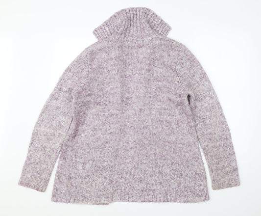 Bonmarche Womens Purple Collared  Acrylic Pullover Jumper Size S