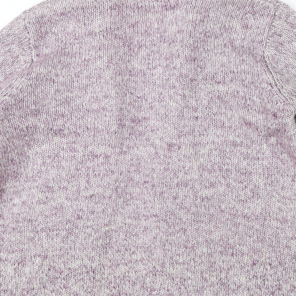 Bonmarche Womens Purple Collared  Acrylic Pullover Jumper Size S