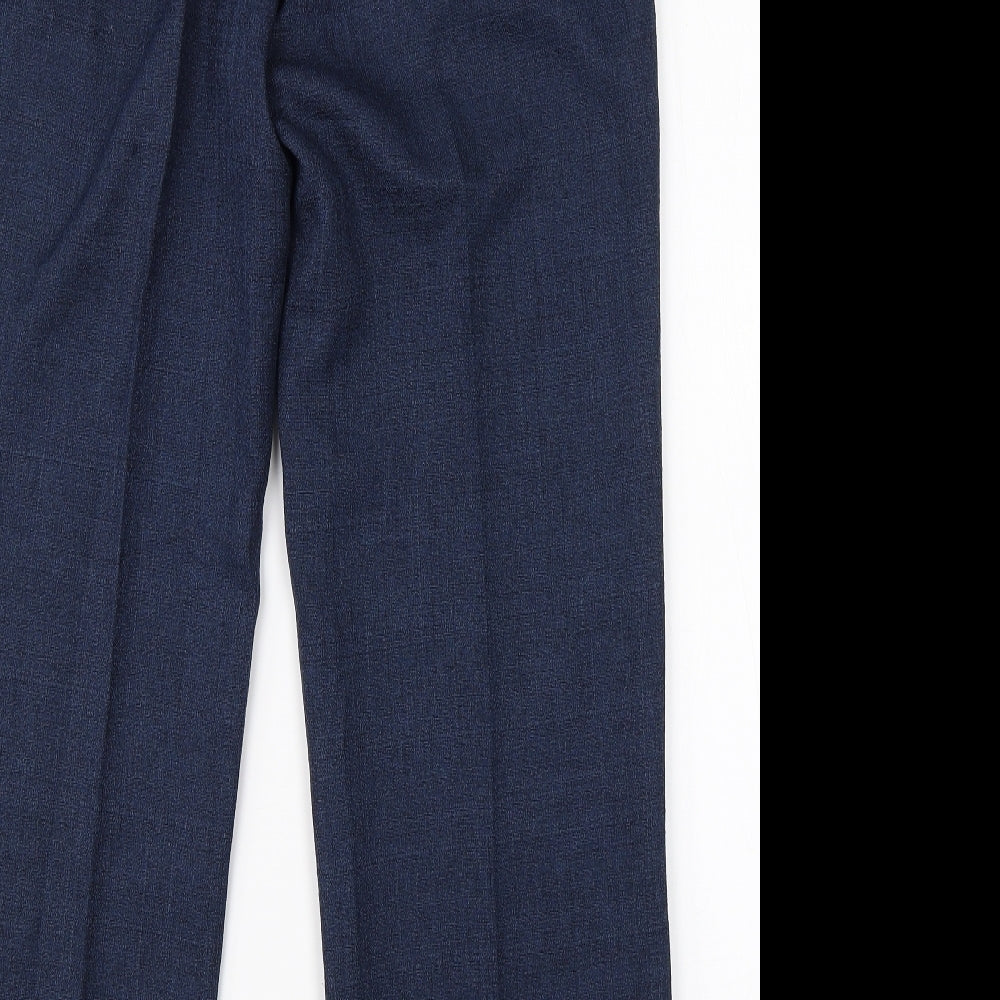 Wardrobe Womens Blue  Polyester Dress Pants Trousers Size 14 L28 in Regular
