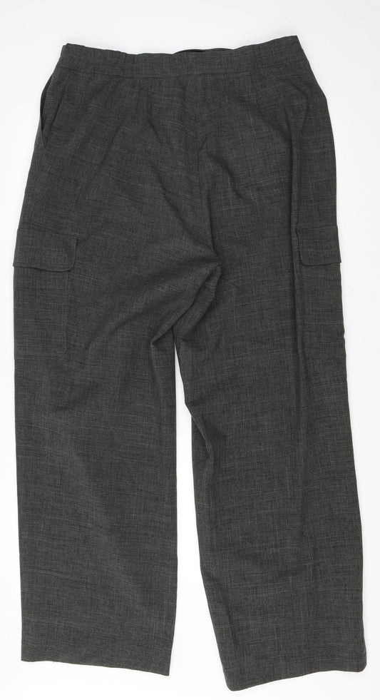 Agenda Womens Grey  Polyester Dress Pants Trousers Size 18 L28 in Regular