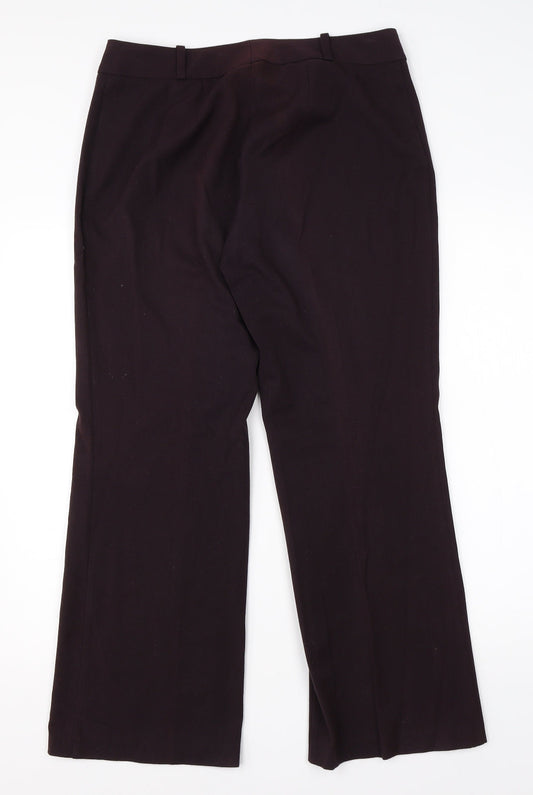 M&Co Womens Purple  Viscose Dress Pants Trousers Size 12 L26 in Regular