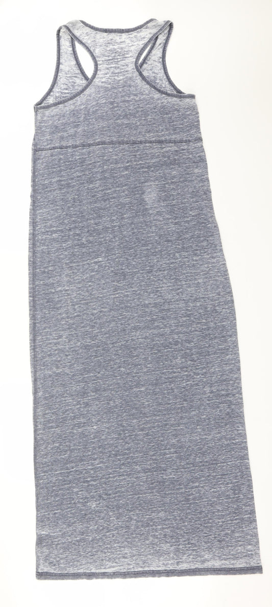 Brave Soul Womens Blue  Cotton Pencil Dress  Size S  Round Neck