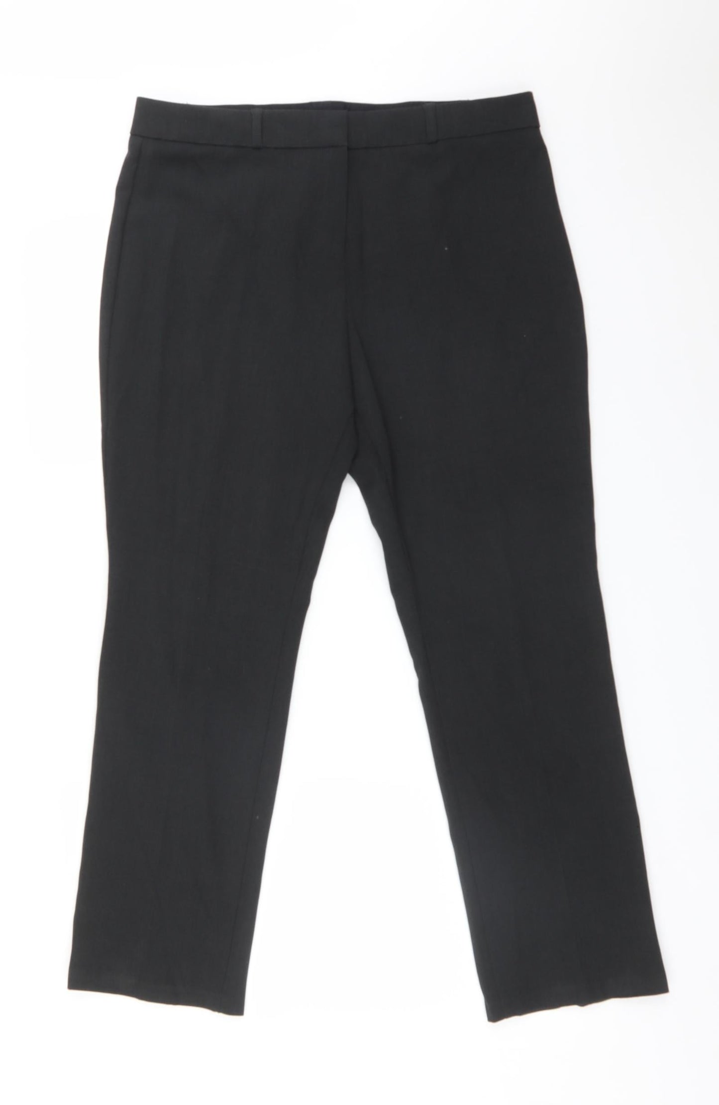 M&S Womens Grey  Polyester Dress Pants Trousers Size 14 L29 in Regular