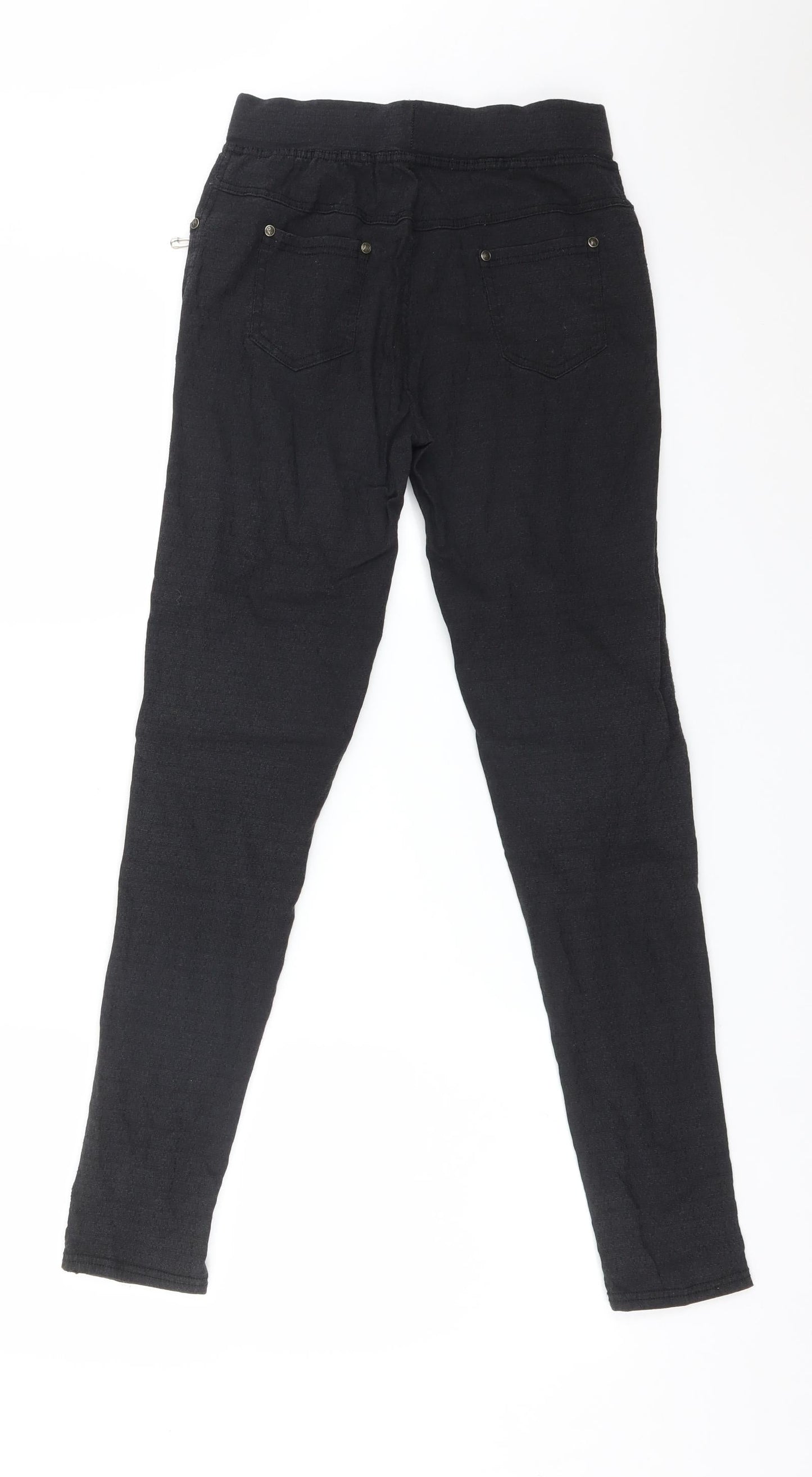 Preworn Womens Black  Cotton Jegging Trousers Size XL L28 in Regular