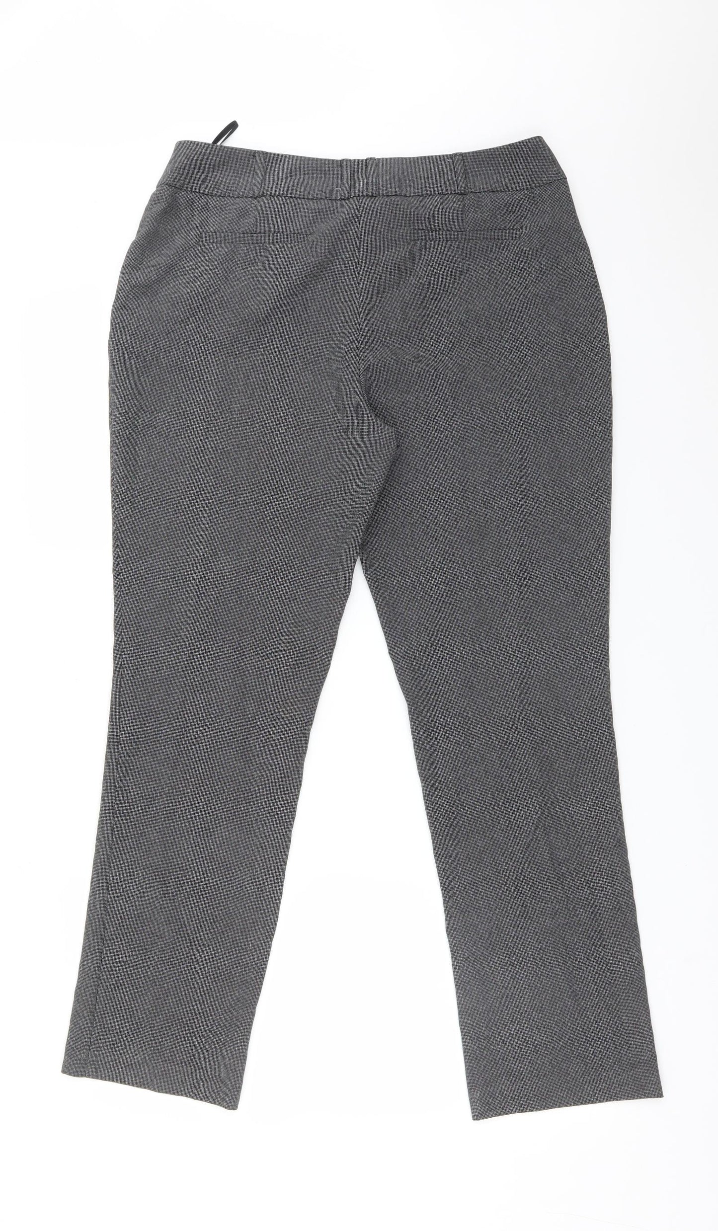 South Womens Grey Geometric Polyester Trousers  Size 14 L28 in Regular
