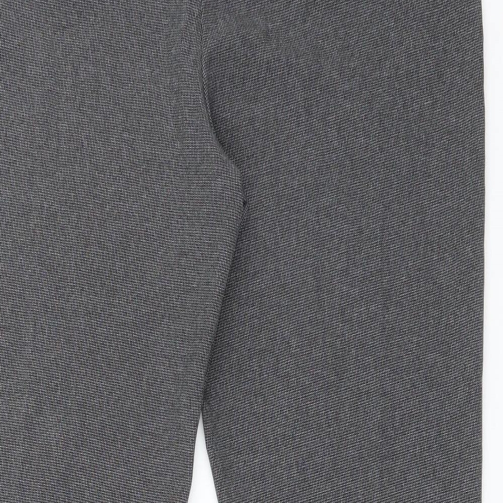 South Womens Grey Geometric Polyester Trousers  Size 14 L28 in Regular