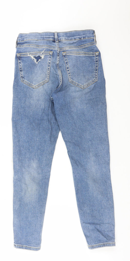 Topshop Womens Blue  Cotton Skinny Jeans Size 26 L28 in Regular