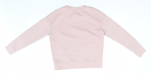 Topshop Womens Pink Round Neck  Polyester Pullover Jumper Size 6