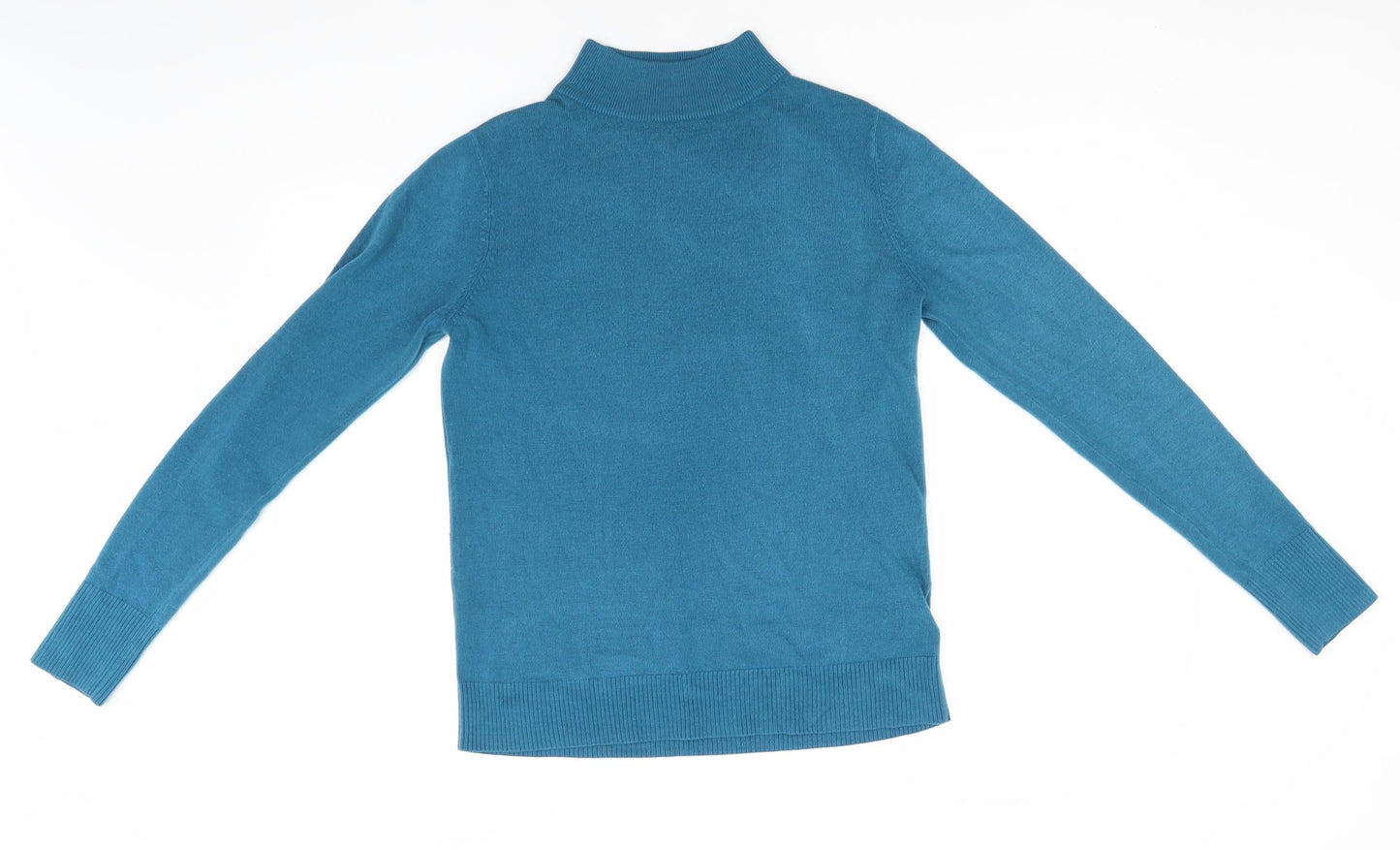 Marks and Spencer Womens Blue Roll Neck  Acrylic Pullover Jumper Size 12