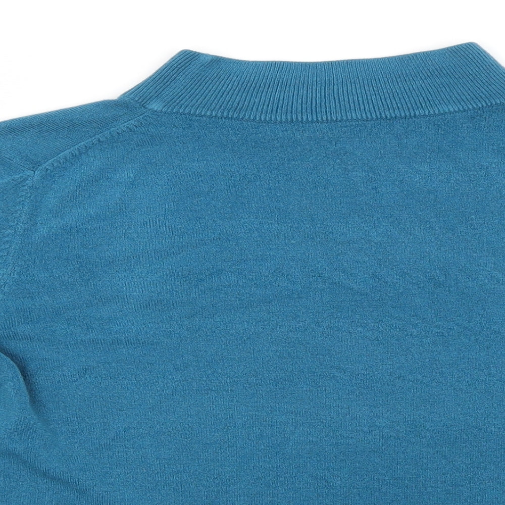 Marks and Spencer Womens Blue Roll Neck  Acrylic Pullover Jumper Size 12