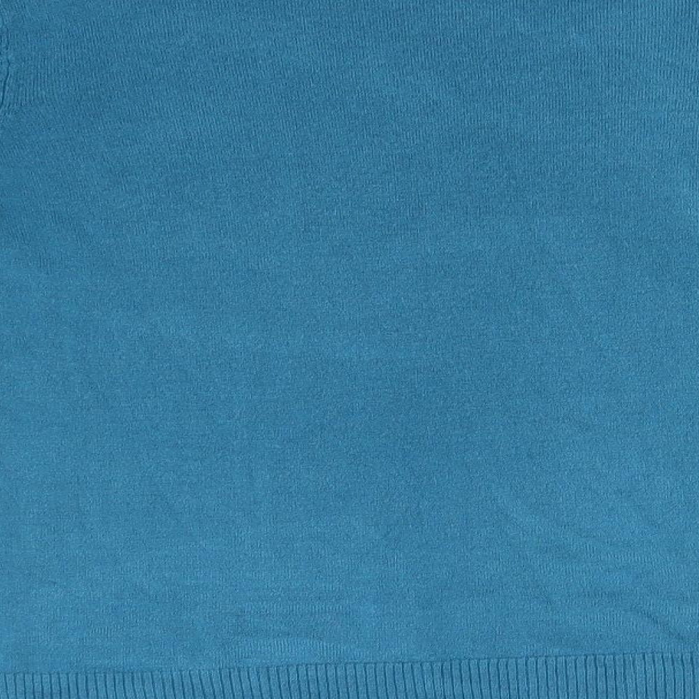 Marks and Spencer Womens Blue Roll Neck  Acrylic Pullover Jumper Size 12