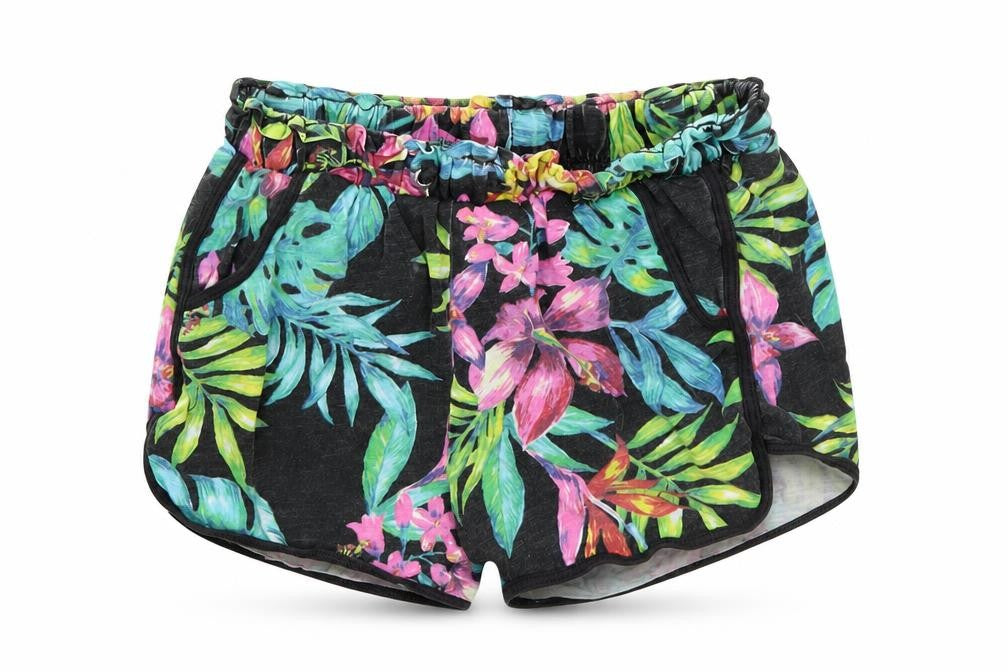 Very Girls Black Floral Cotton Hot Pants Shorts Size 10 Years  Regular