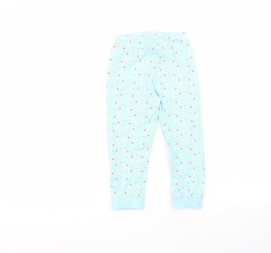 easter Girls Blue Polka Dot Cotton Sweatpants Trousers Size 3-4 Years  Regular